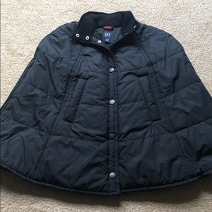 Maternity faux fur lined poncho